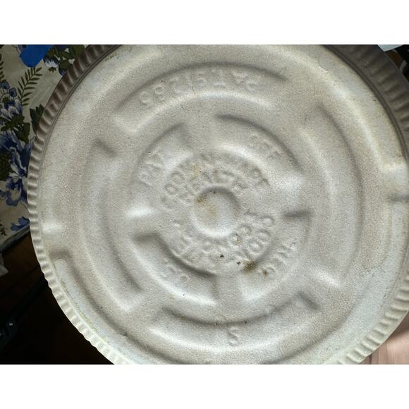 1930's Vintage USA Set of 2 Stoneware Cook-Rite Crock Bowl and Pie Plate Dish - Picture 11 of 15